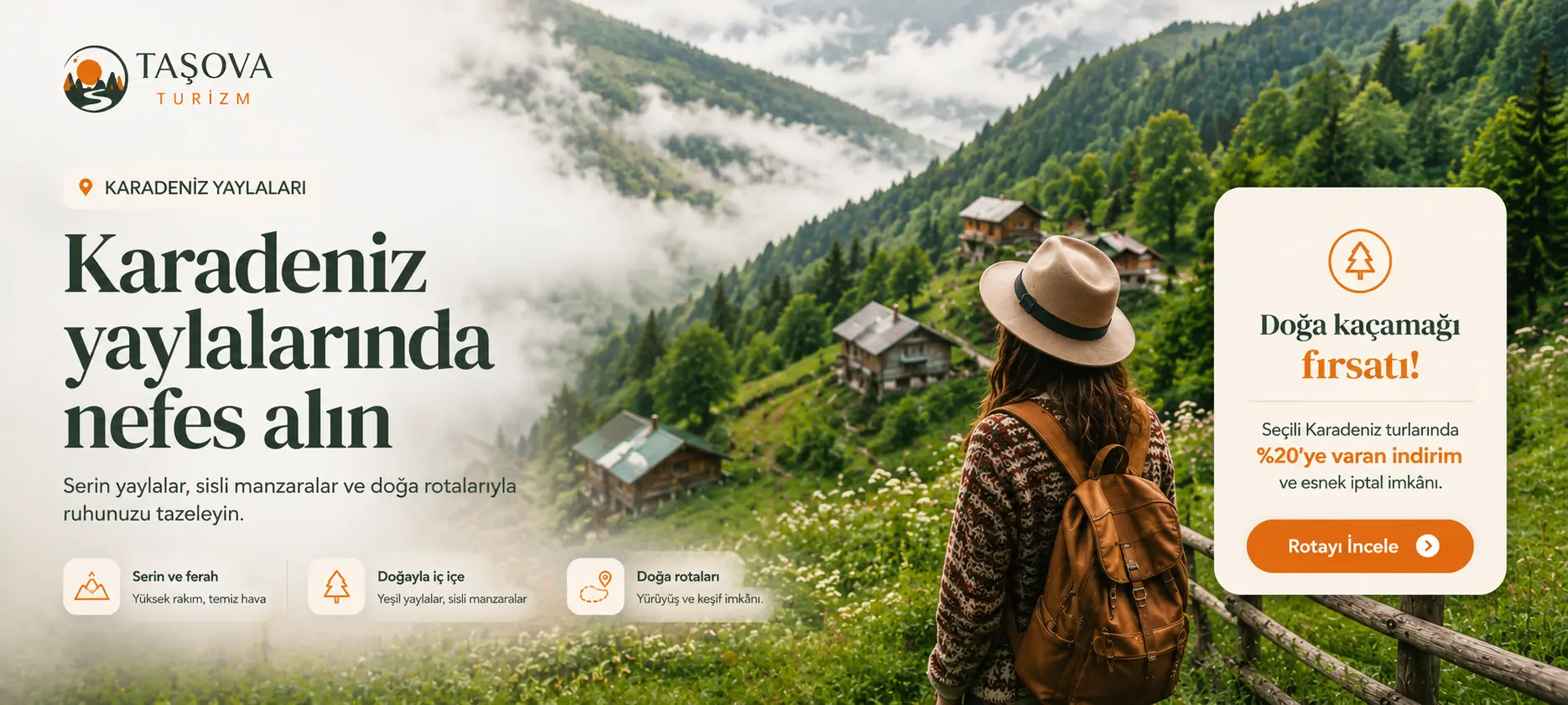 Karadeniz yaylalarında nefes alın; doğa rotaları ve seçili turlarda indirim fırsatı.